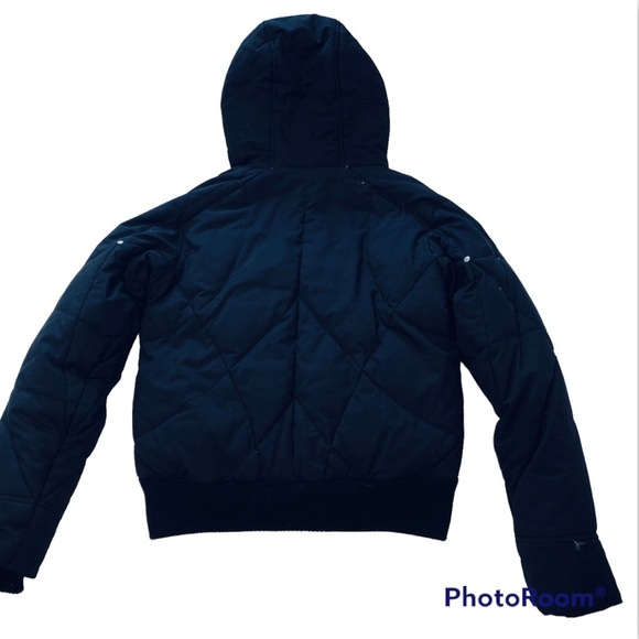 Helly Hansen Small Down Filled Bomber Ski Jacket Black Crop - Picture 3 of 15